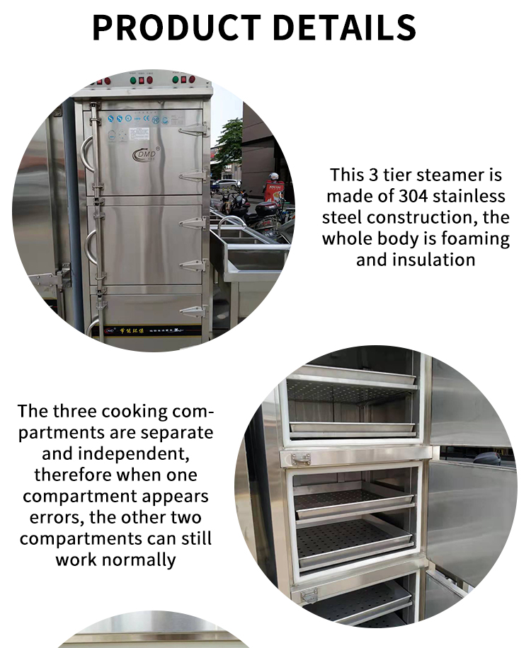 3 door steam cabinet commercial kitchen equipment