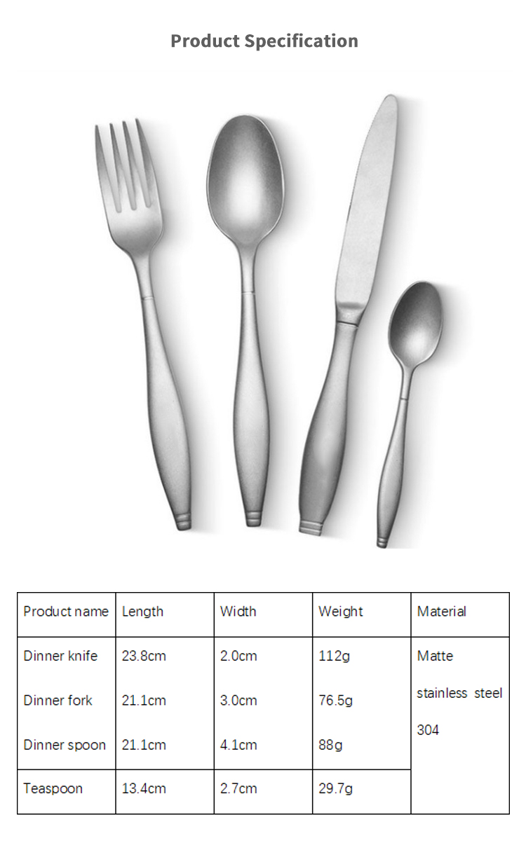 1810 hindi kinakalawang na asero flatware
