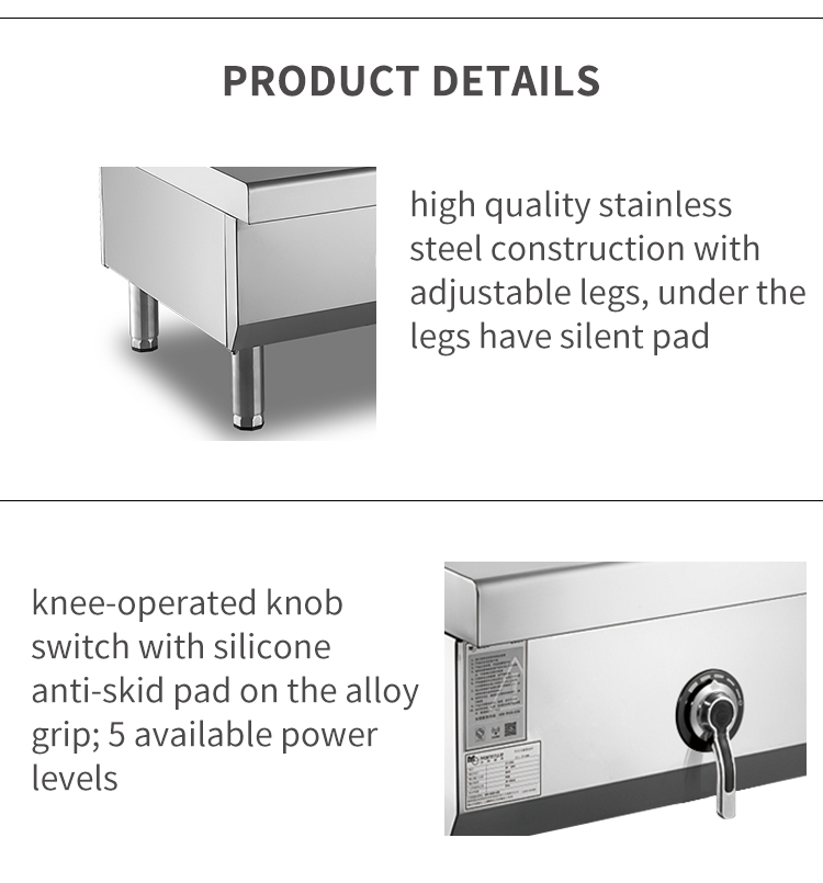 catering equipment induction cooking range 30kw double soup boiler