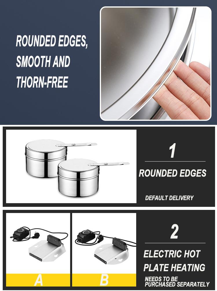 hot rectangle roll top chafing dish for food warmer (2)