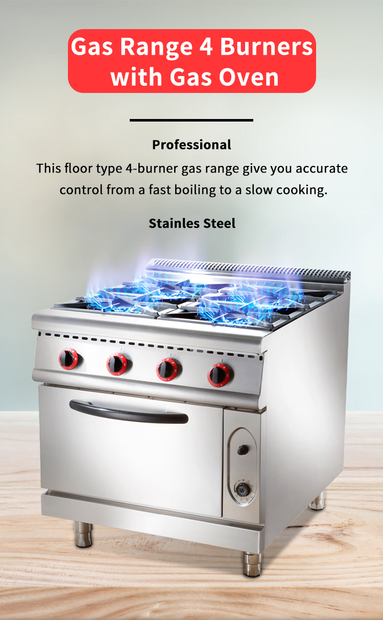 commercial gas range with gas oven catering equipment