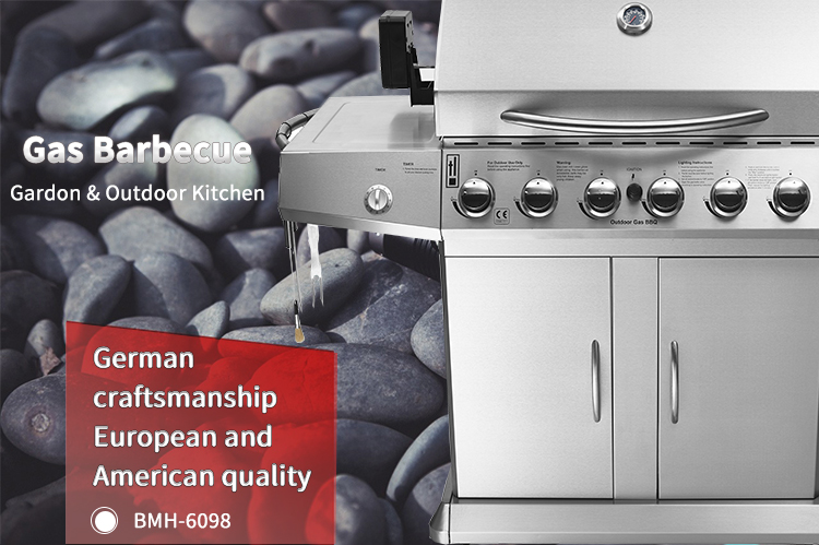 Outdoor 6 Burner Gas BBQ mit 1 Brenner Gasherd