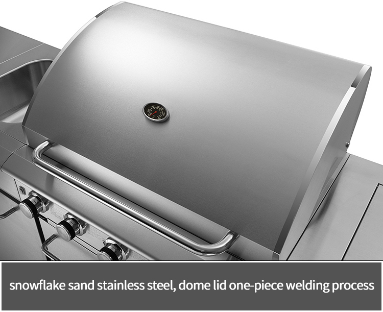 stainless steel outdoor kitchen barbecue with fridge with sink details_05