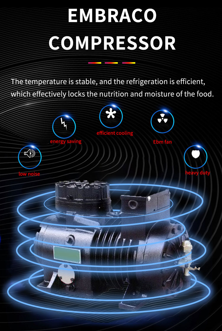 commercial 3 door fridge under counter refrigerator with drawers details_05