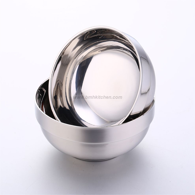 Double layer stainless steel bowl