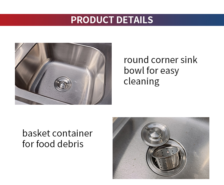 commercial kitchen sink with cabinet base and adjustable feet