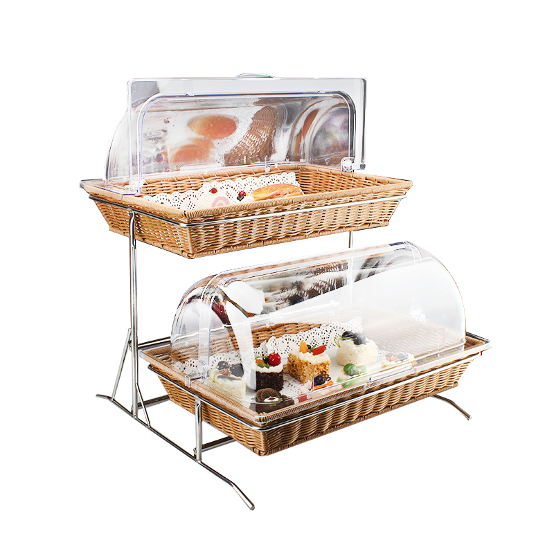 2 Tier Wire Basket Display Rack