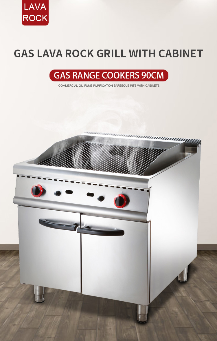 freestanding gas bbq with lava rock commercial kitchen equipment