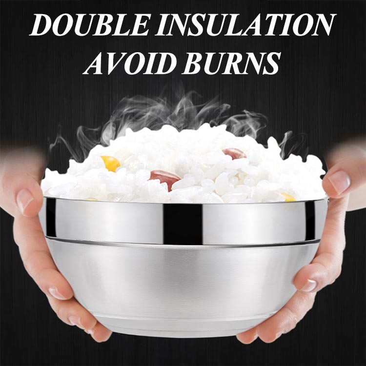 Stainless Steel Kindergarten Double Wall Bowl (2)