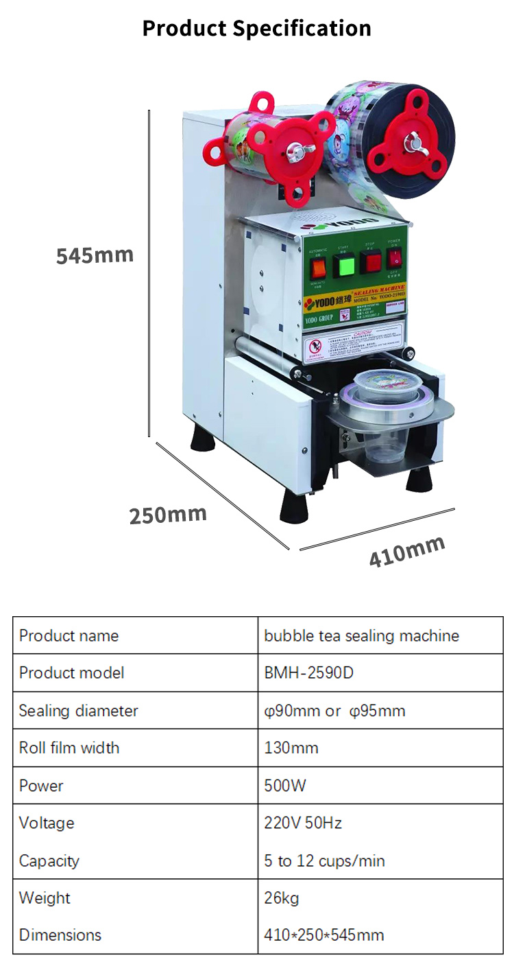 bubble tea Boba cup sealing machine