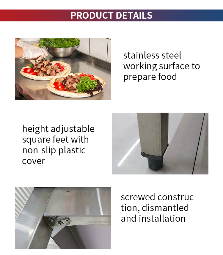 adjustable height workbench for restaurant