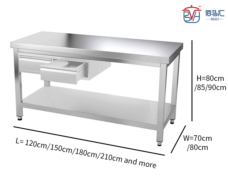 adjustable height workbench for restaurant