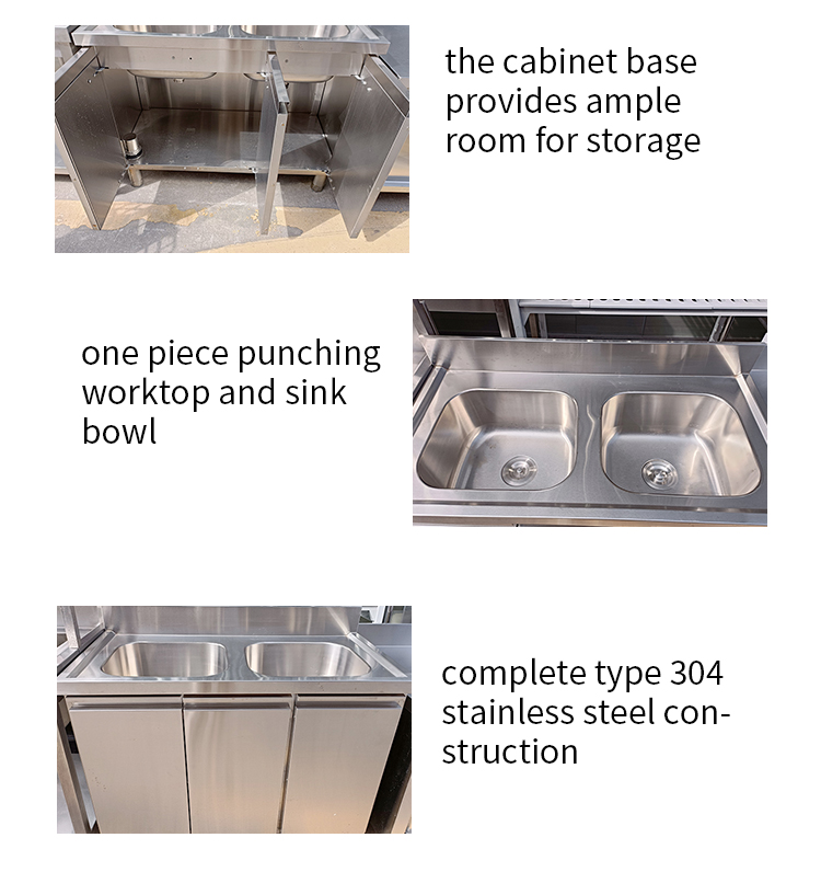 stainless steel double bowl sink for restaurant kitchen