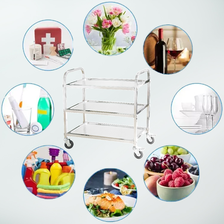 Stainless Steel Room Service Trolley1