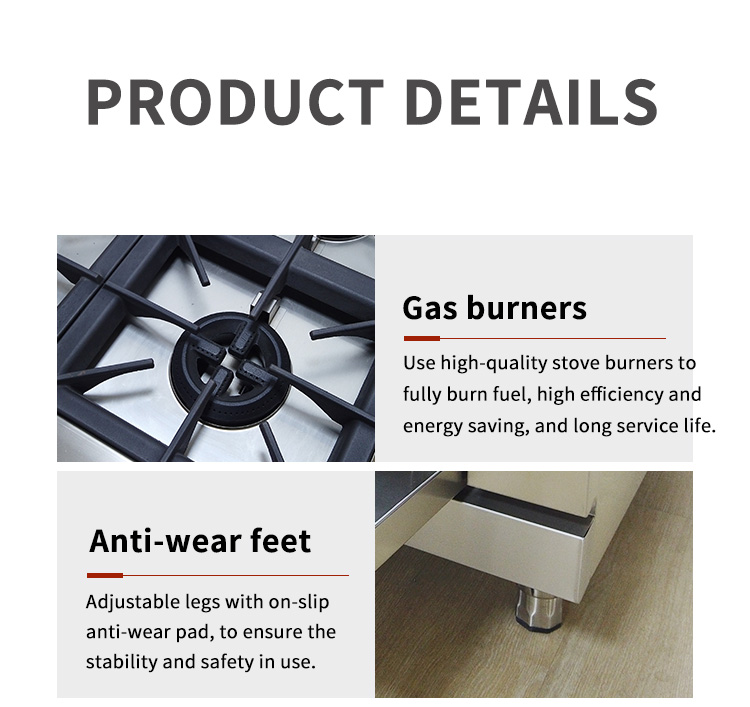 4 burner gas stove stainless steel floor type 90cm cooking range details specification_09