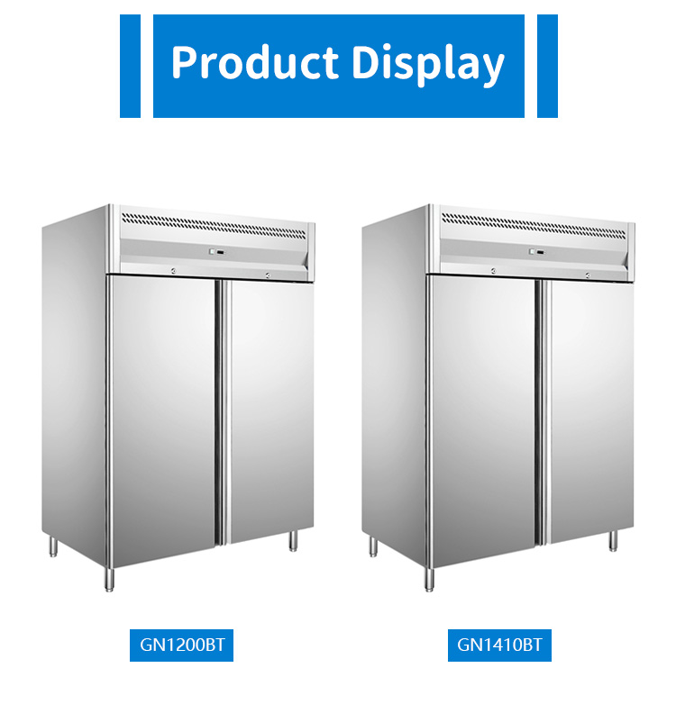 commercial upright freezer with double door with casters details_08