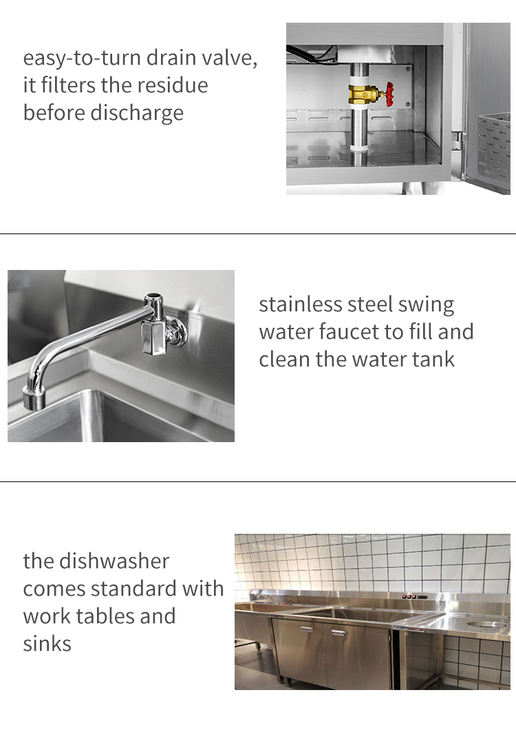 restaurant equipment ultrasonic dish washing machine with digital controls and LED display