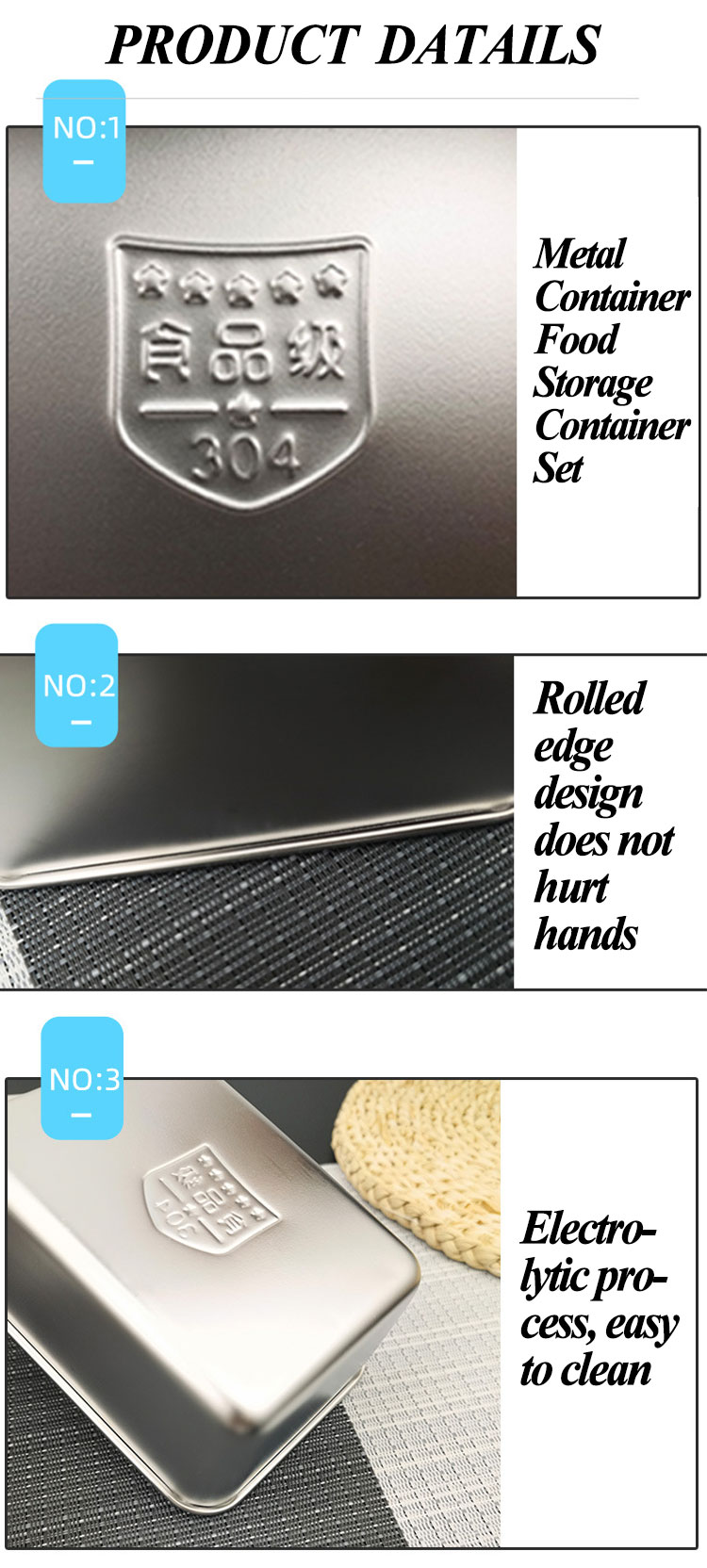 Metal Container Food Storage Container Set