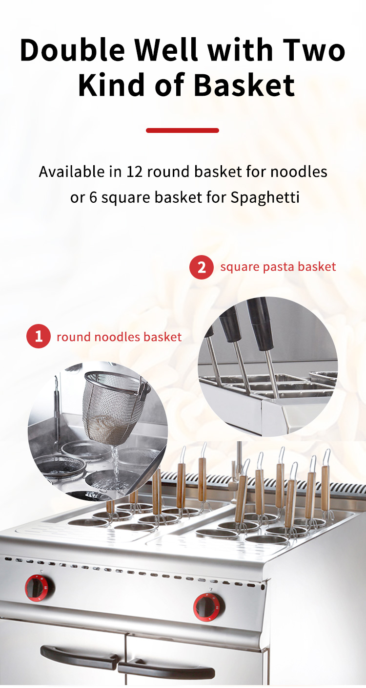 stainless steel gas noodle cooker with 12 round wire mesh baskets details_02