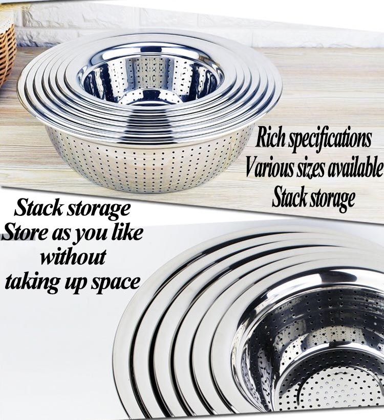 Stainless Steel Strainer Kitchen Rice Colander (2)