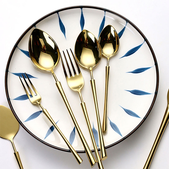 10-Piece Champagne Gold Cutlery