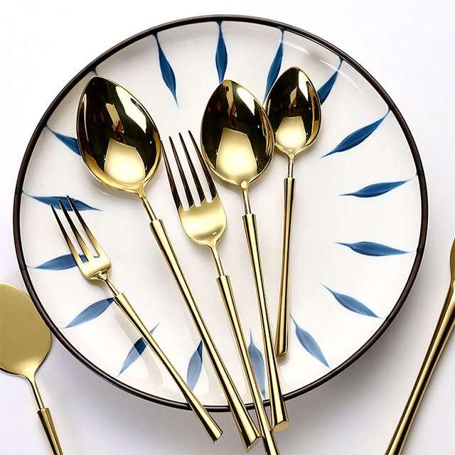 10-Piece Champagne Gold Cutlery