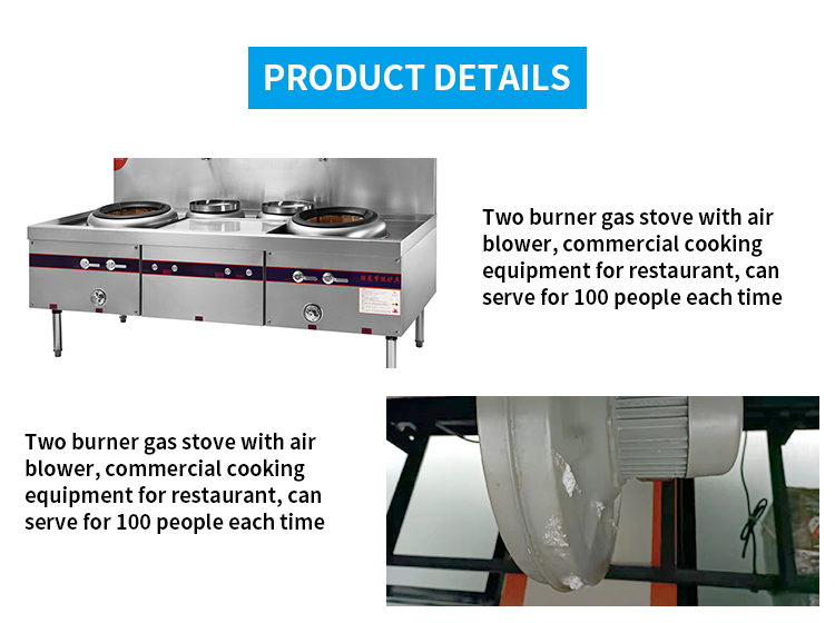two burner gas stove with air blower