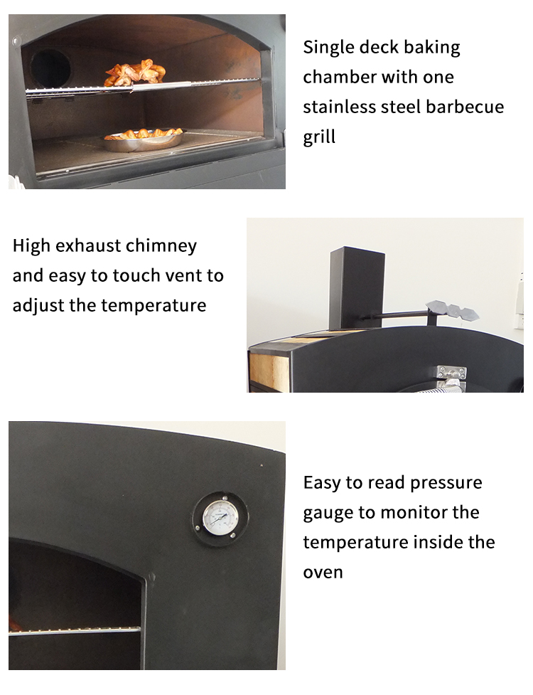 commercial wood charcoal pizza oven for outdoor use