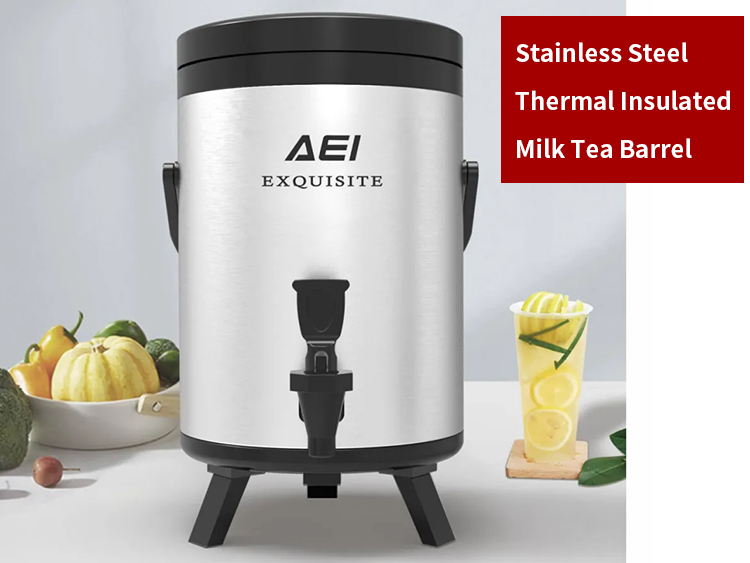 stainless steel thermal insulated milk tea barrel