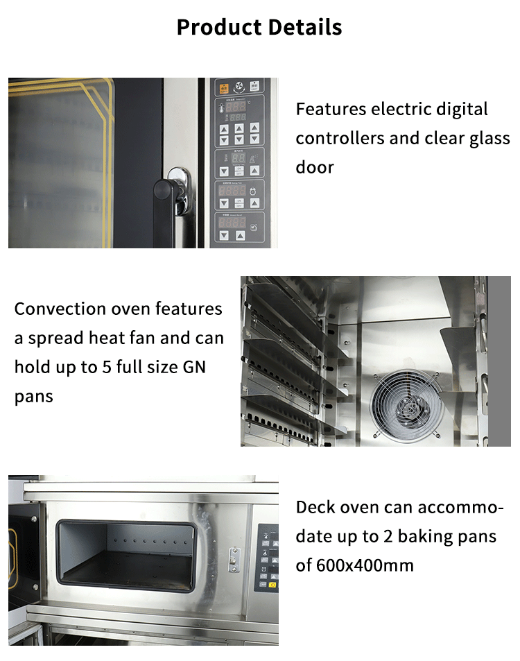 3 in 1 combination oven with convection oven and pizza oven and proofing cabinet for baking