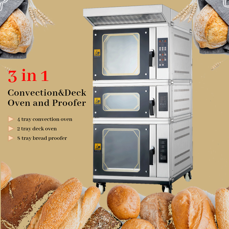 3 in 1 combination oven with convection oven and pizza oven and proofing cabinet for baking