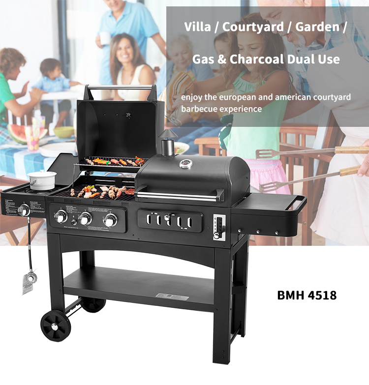 portable smoker gas and charcoal bbq grill