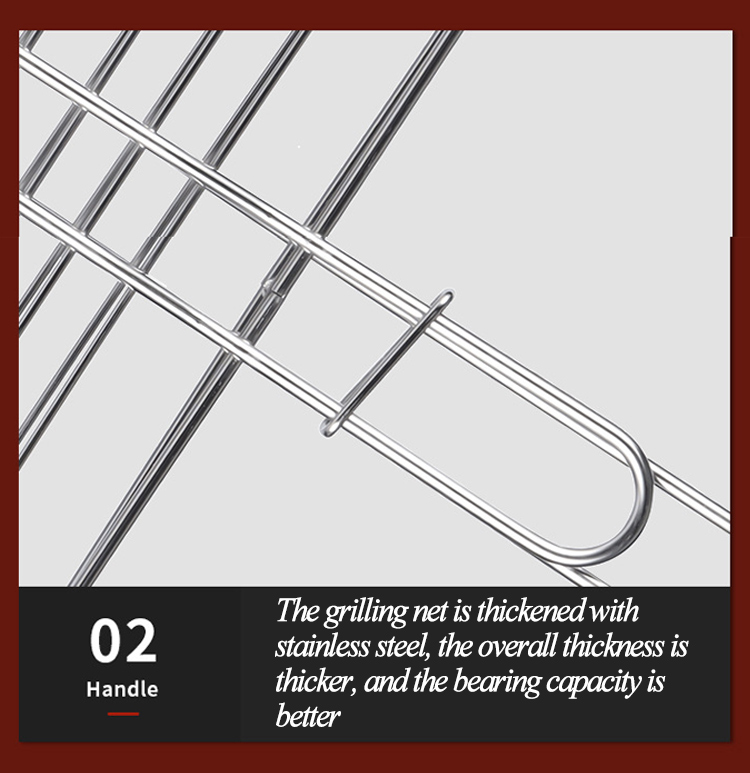 Bbq Wire Mesh Grill Rack With Wooden Handle (3)