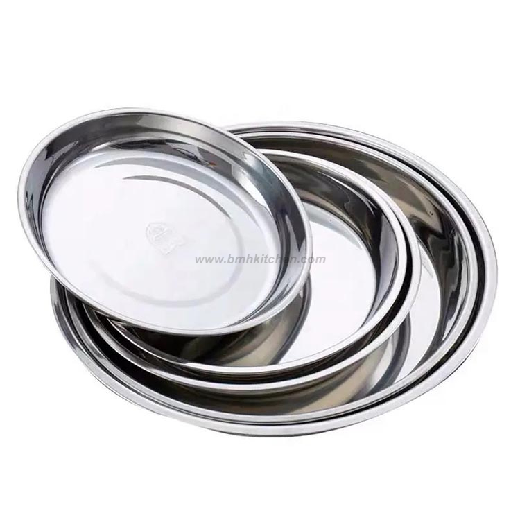 Thick stainless steel food plate