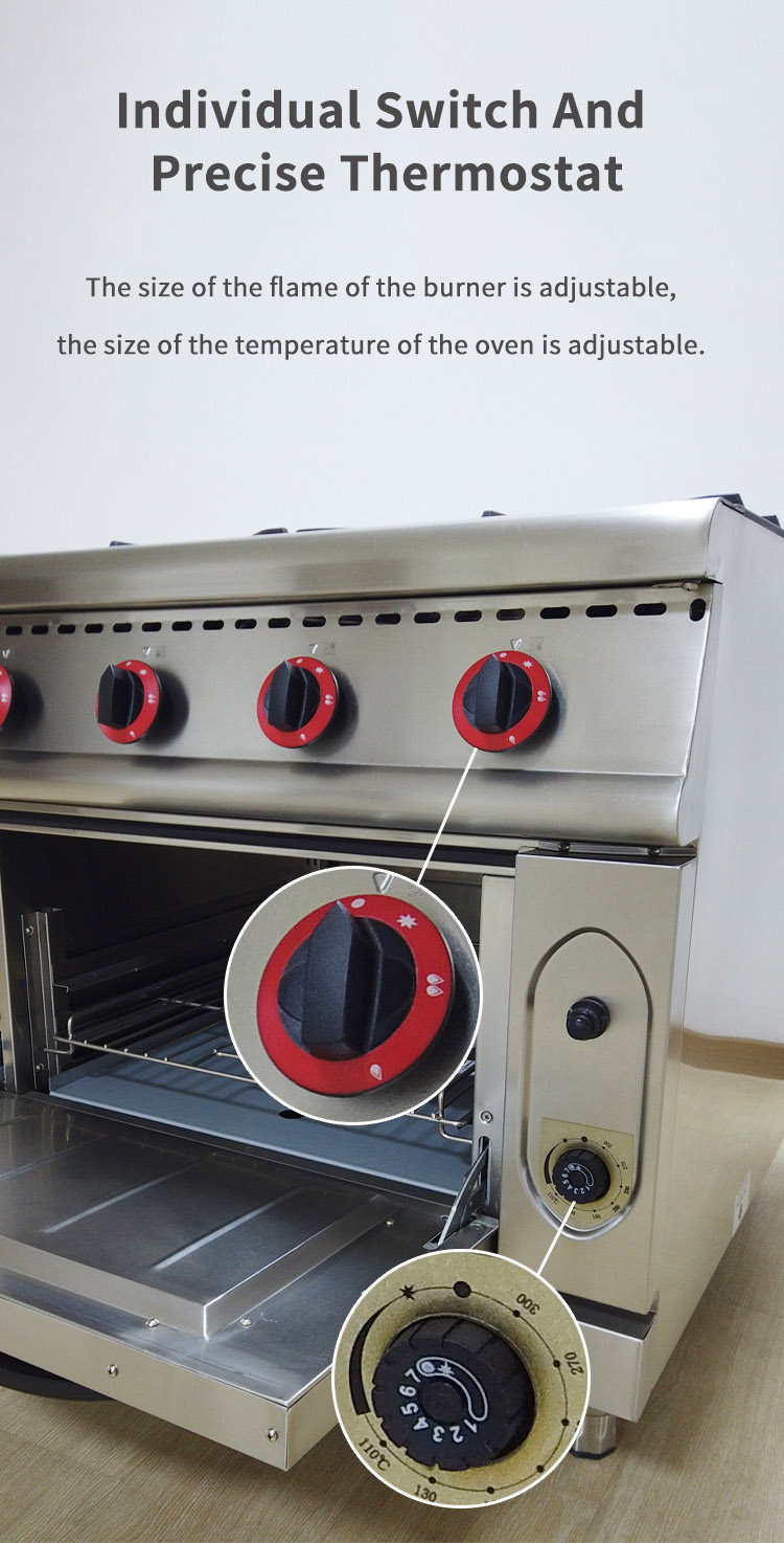 4 burner gas stove stainless steel floor type 90cm cooking range details_07