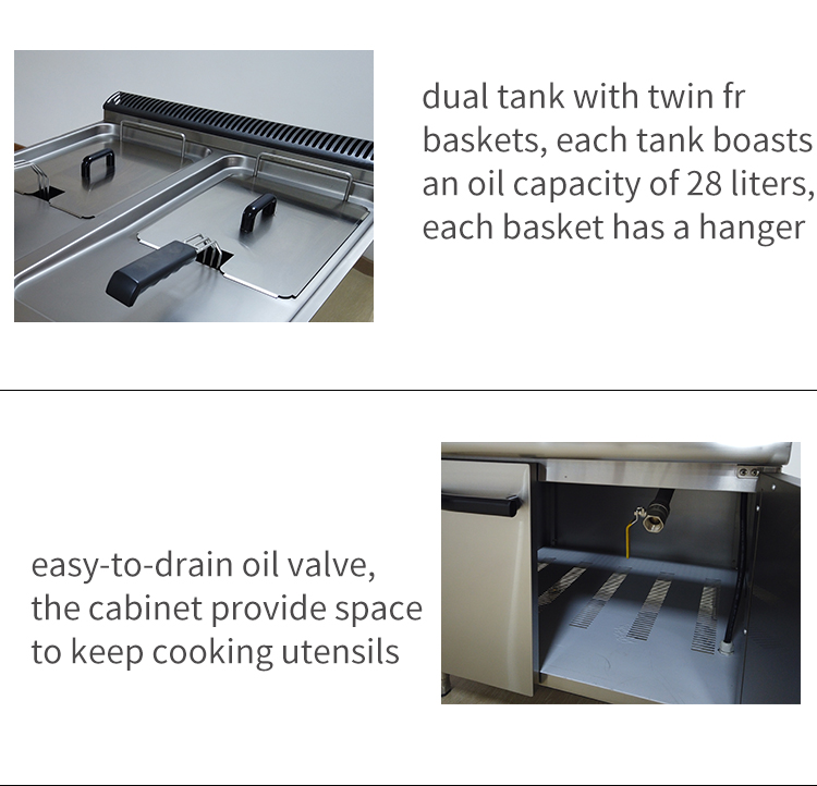 catering equipment 24kw double deep fryer for chicken wings