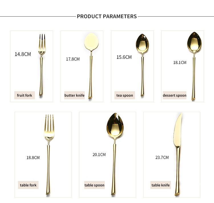 gold cutlery specification