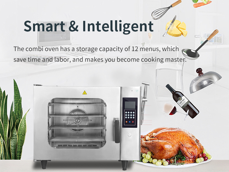 commercial stainless steel combi oven 4 pans details_03