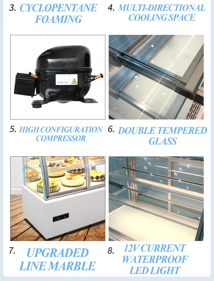 Stainless steel cake refrigerator showcase (2)