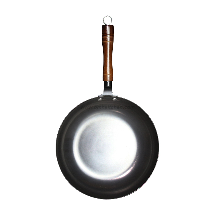 Wooden Handle Iron Pan