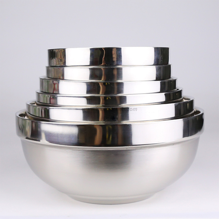 Double layer stainless steel bowl