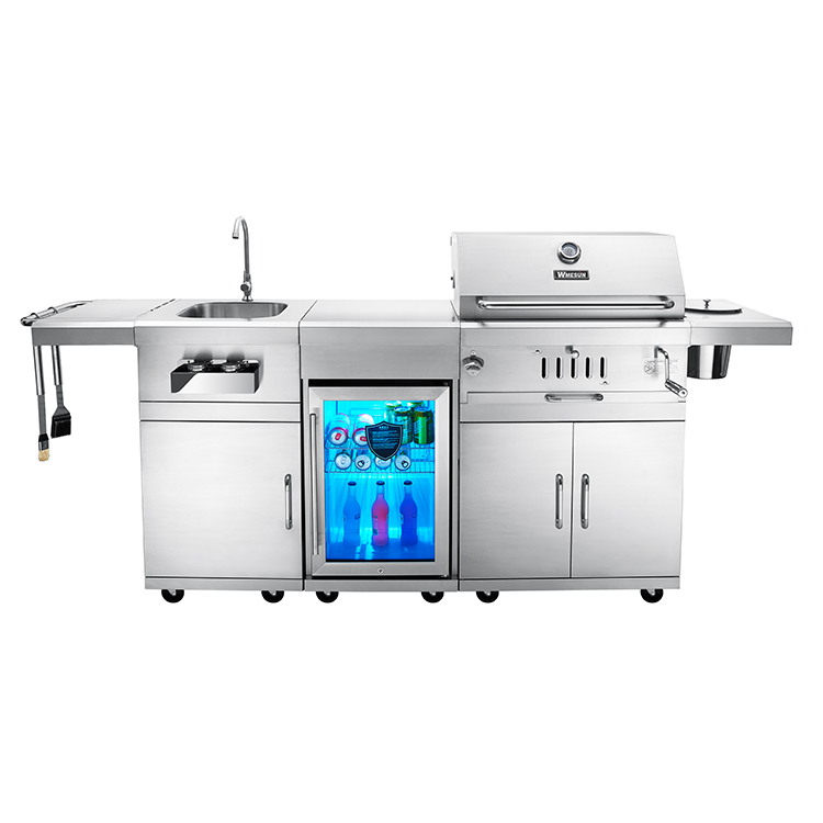 modular outdoor kitchen backyard barbecue