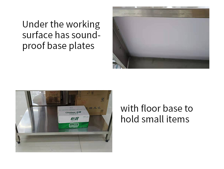 stainless steel restaurant table with undershelf