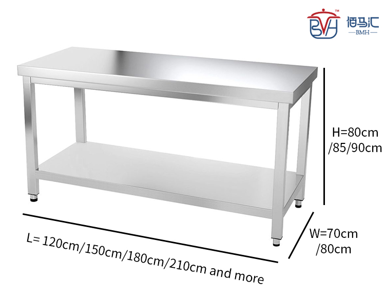 stainless steel prep table for kitchen