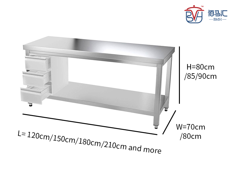 sandwich prep table with drawers