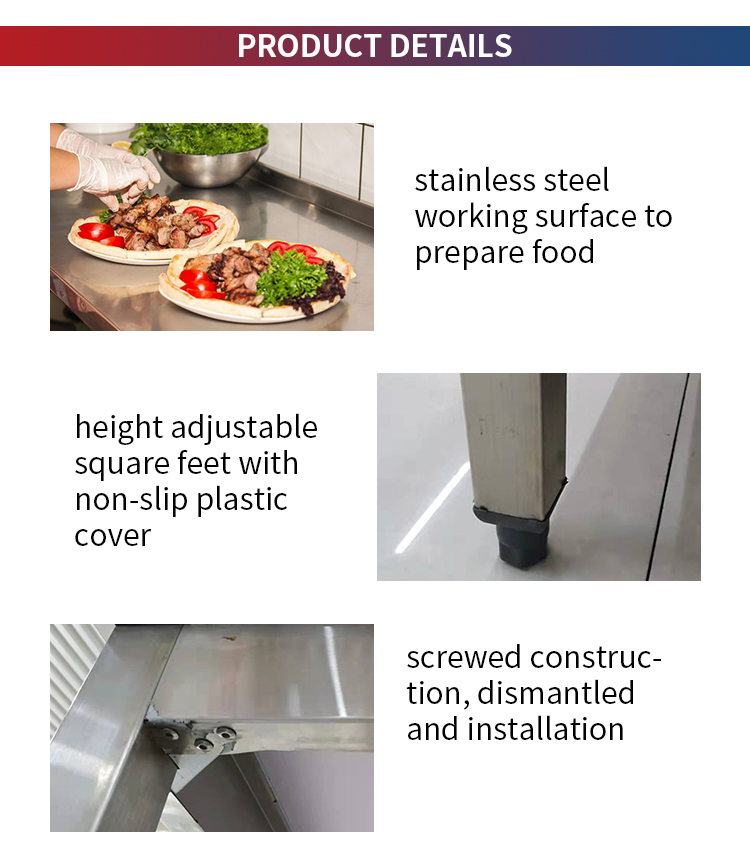 stainless steel prep table for kitchen