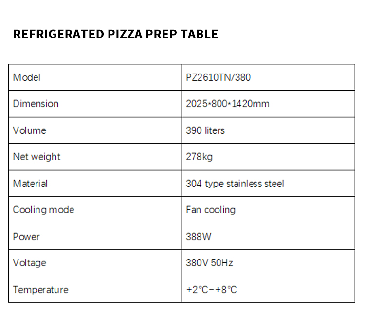 stainless steel refrigerator pizza counter with marble worktop