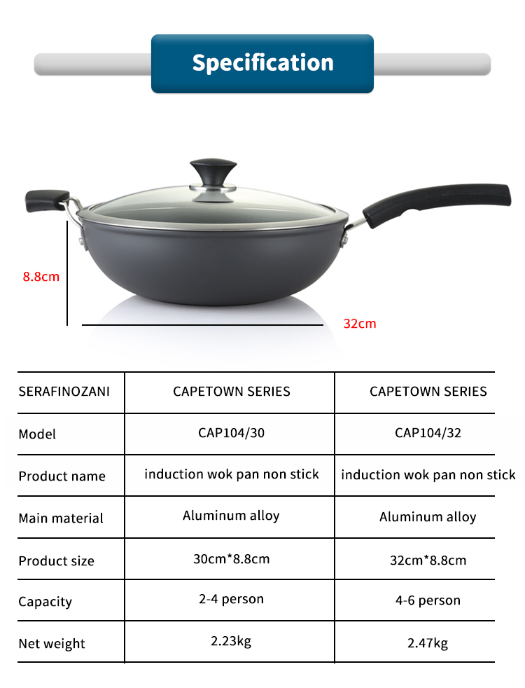 32 cm Wok Pan für die Spezifikation für Heim- und Restaurants