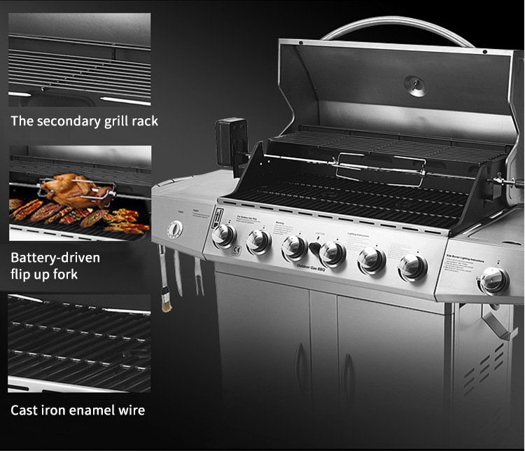 Kochgrill im Freien tragbare Verflüssiggasgrilldetails_05