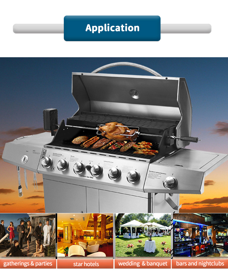 Edelstahl -Gasgrillgrill für die Küche im Freien für Küche